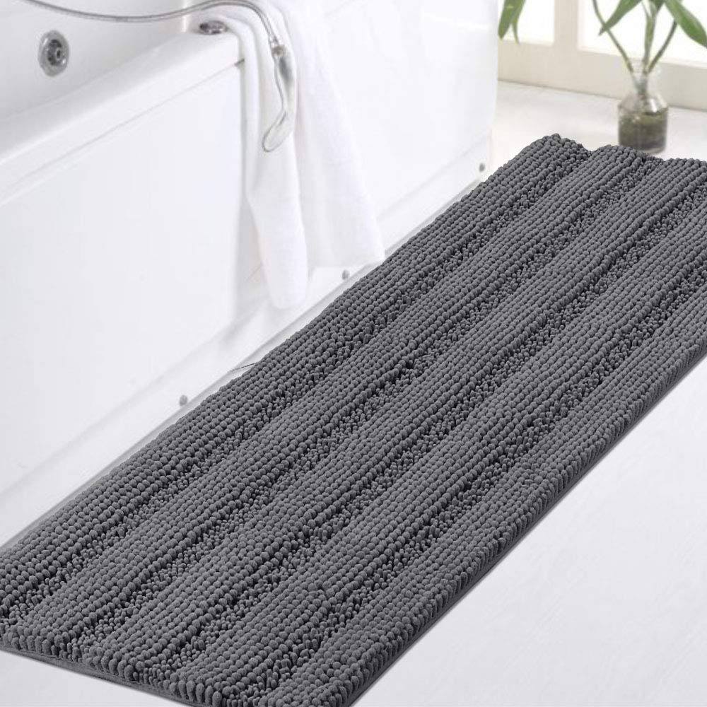 Charcoal Chenille Bath Rug