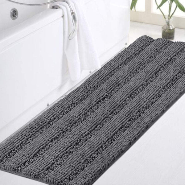 Charcoal Chenille Bath Rug