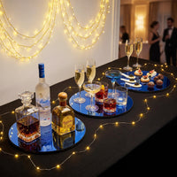Blue Mirror Candle Plate (Set of 12)