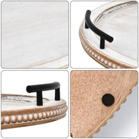 White Beaded Serving Tray