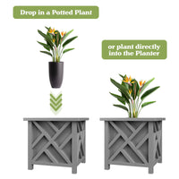 Gray Lattice Planter Box