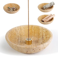 Golden Travertine Incense Holder