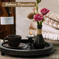 Black Beaded Wooden Tray