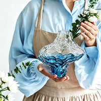 Blue Glass Flower Vase