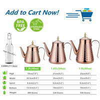 Copper Hammered Teapot with Infuser