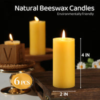 Beeswax Pillar Candles (Set of 6)