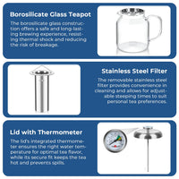 Glass Teapot with Thermometer