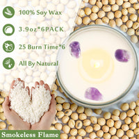 Sage Crystal Candles (Set of 6)