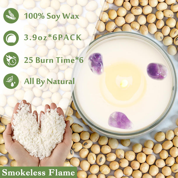 Sage Crystal Candles (Set of 6)