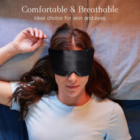 Cooling Black Silk Eye Mask