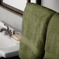 Forest Green Cotton Towels (Set of 10)