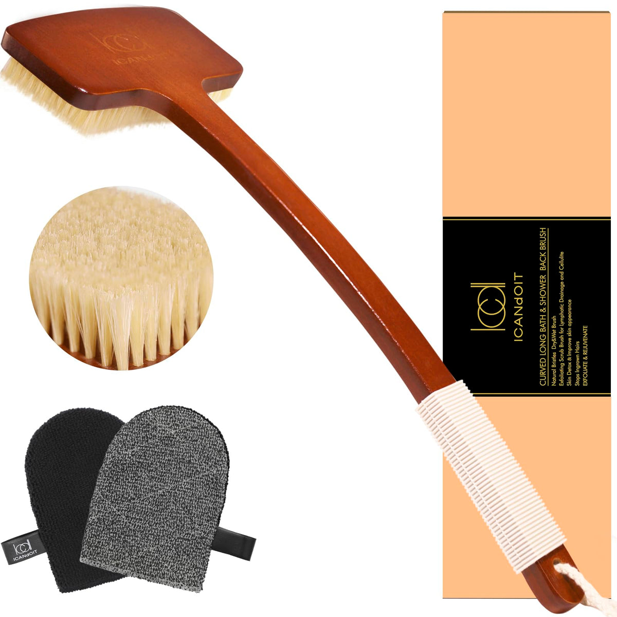 Boar Bristle Scrub Brush Set