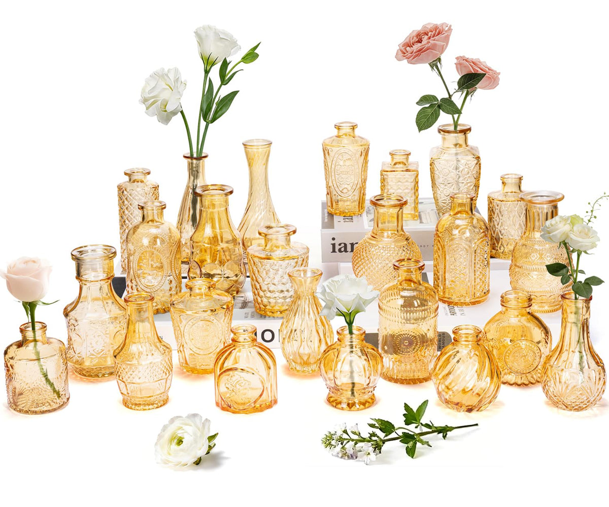 Topaz Glass Bud Vases (Set of 24)