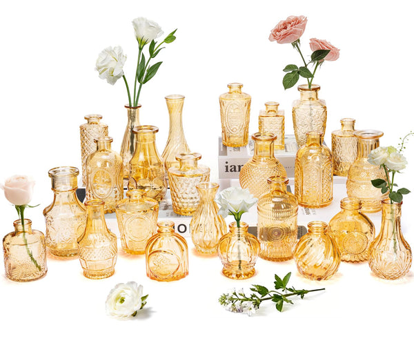 Topaz Glass Bud Vases (Set of 24)
