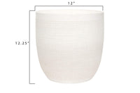 Matte White Stoneware Planter