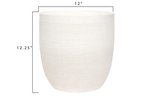 Matte White Stoneware Planter