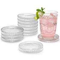 Clear Glass Candle Plates (Set of 12)