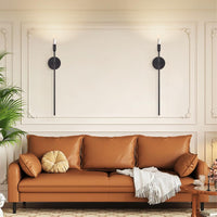 Long Black Wall Candle Sconces (Set of 2)