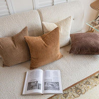 Brown Corduroy Pillow Cover (Set of 4)