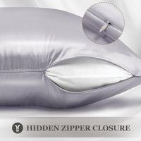Silver Gray Silk Pillowcase