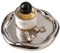 Silver Ceramic Vanity Tray
