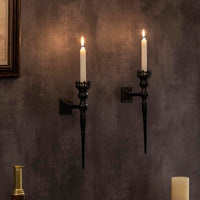 Black Gothic Wall Candle Sconces (Set of 2)