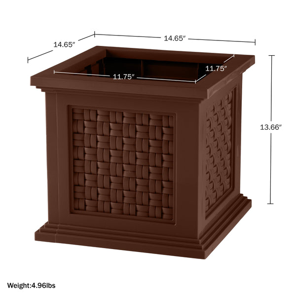 Brown Rattan Planter Box