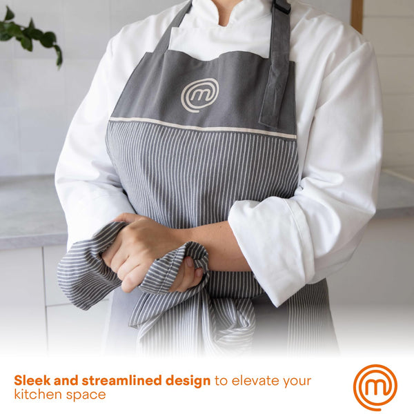 Grey Cotton Chef Apron