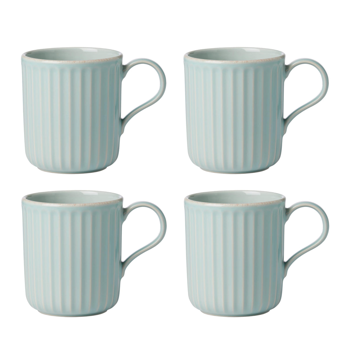 Ice Blue Stoneware Mugs (Set of 4)
