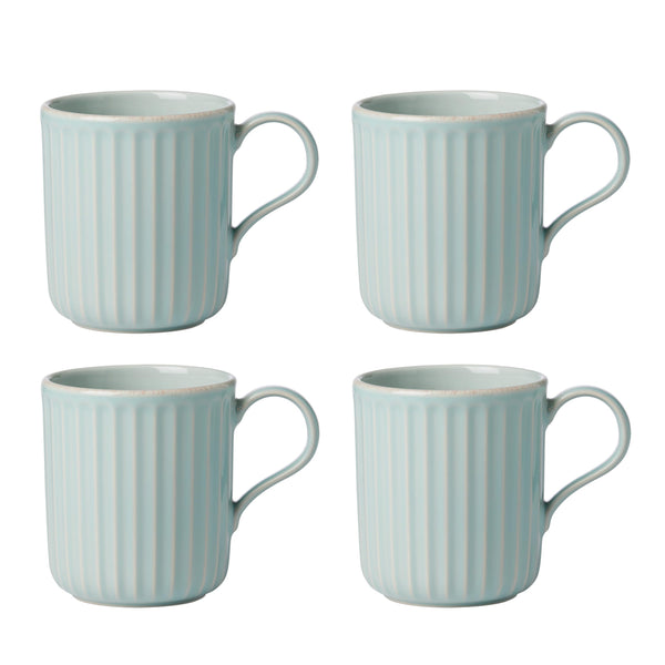 Ice Blue Stoneware Mugs (Set of 4)
