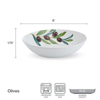 White Olive Pasta Bowls (Set of 4)