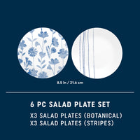 Botanical Glass Lunch Plates (Set of 6)