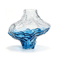 Blue Glass Flower Vase