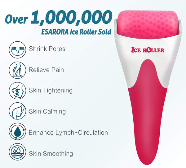 Pink Ice Roller for Face & Eyes