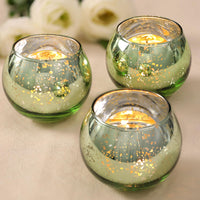 Green Mercury Glass Votives (Set of 24)