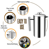 Silver Steel French Press