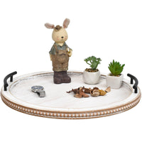 White Beaded Serving Tray
