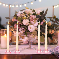 Pink Glass Taper Holders (Set of 24)