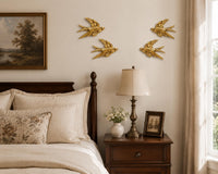 Gold Swallow Wall Sculpture (Set of 4)