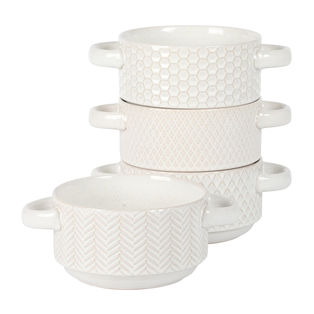 White Handled Soup Bowls (Set of 4)