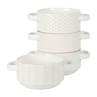 White Handled Soup Bowls (Set of 4)