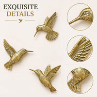 Gold Hummingbird Wall Decor (Set of 3)