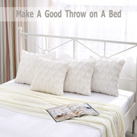 White Faux Wool Pillow Cover (Set of 2)