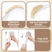 White Long-Handle Foot Scrubber