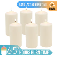 Ivory Unscented Pillar Candles (Set of 6)