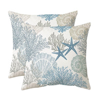 Coastal Blue Velvet Pillow Cover (Set of 2)