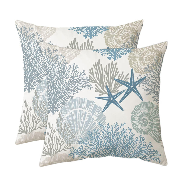 Coastal Blue Velvet Pillow Cover (Set of 2)