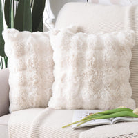 Cream Faux Wool Pillow Cover (Set of 2)