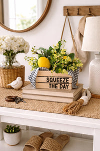 Faux Lemon Crate Decor