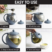 Blue Half Moon Teapot